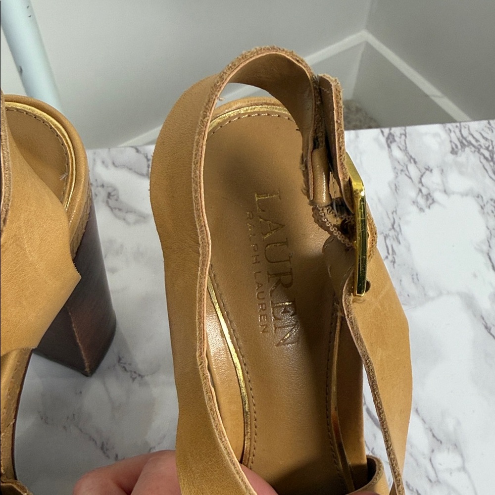 Lauren Ralph Lauren Elegant Tan Women's Sandals - Picture 2 of 12